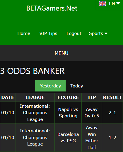 vip bet won ticket